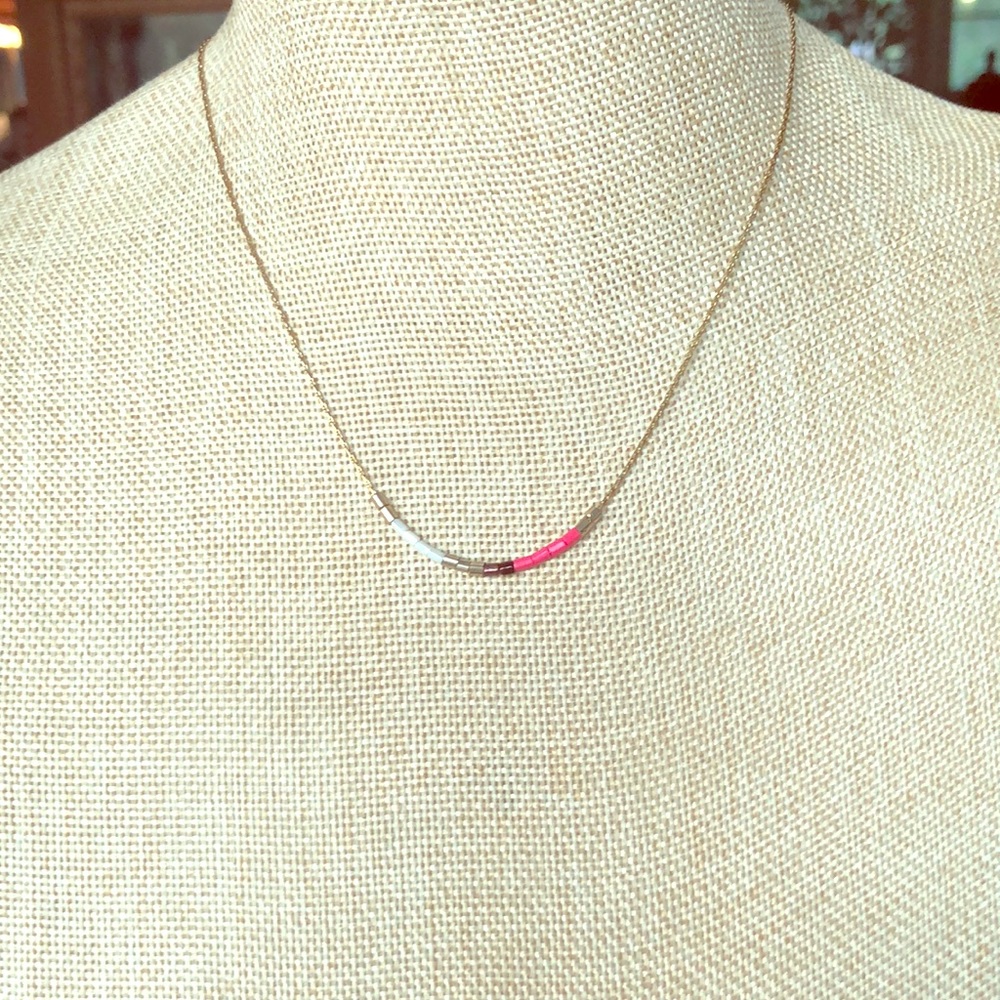 🌸 pink and gold summer necklace